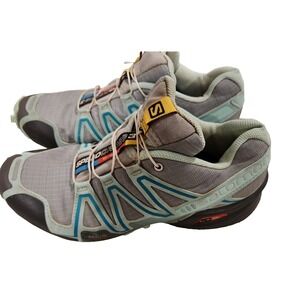 Salomon Speedcross 3 Gray/Blue Trail Running Shoes Sneakers